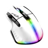 Ratón gaming Spirit of Gamer PRO-M5 RGB blanco, vista superior con iluminación