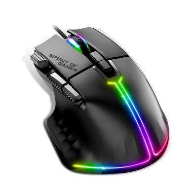 RATÓN SPIRIT OF GAMER PRO-M5 RGB | GAMING | ÓPTICO | 12800 DPI | CON CABLE | DIESTRO | NEGRO