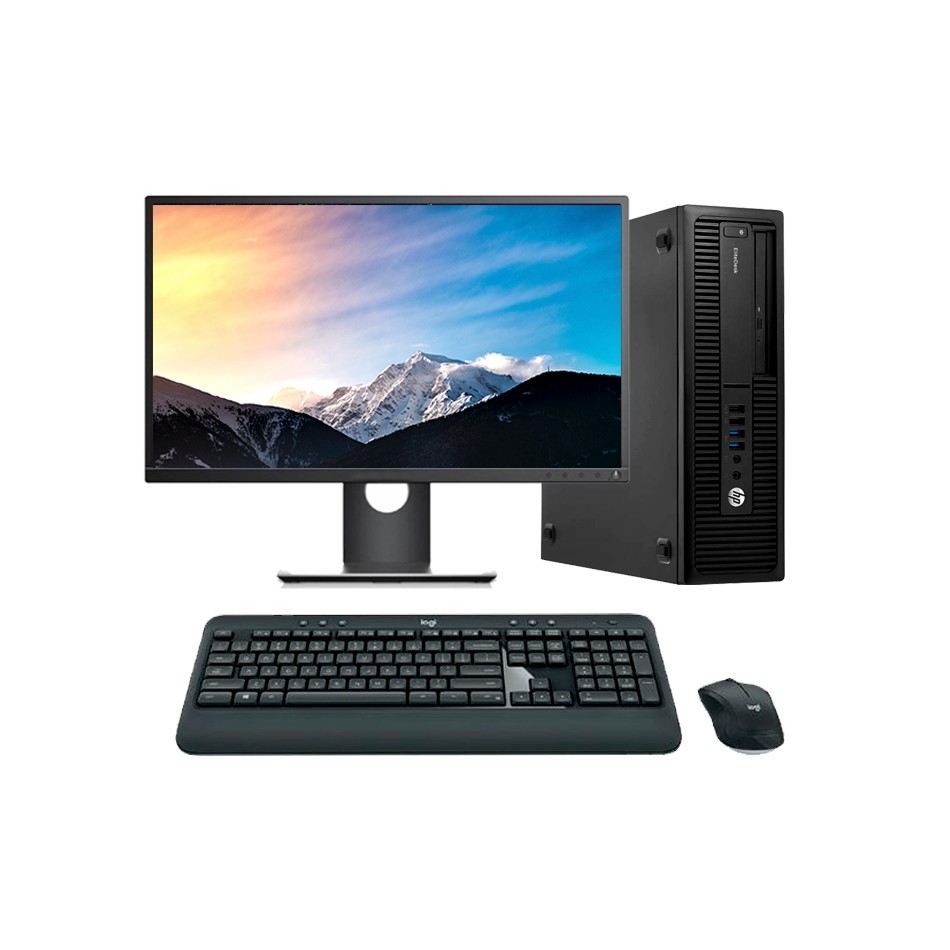 Ordenador de sobremesa reacondicionado HP EliteDesk 800 G2 SFF 6500 con LCD 22"