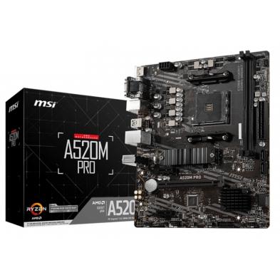 Placa Base MSI A520M PRO | AMD A520 Chipset | AM4 Socket | mATX Factor de Forma