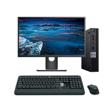 Dell OptiPlex 7070 Mini PC Core i5 9500 3.0 GHz | LCD 23" | 16 GB | 256 NVMe | Tec. y raton inalambrico | DP | Adaptador VGA