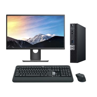 DELL Optiplex 7060 Mini PC Core i7 8700 3.2 GHz LCD 22" | 16 GB | 240 SSD | Tec. y raton inalambrico | DP | Adaptador VGA