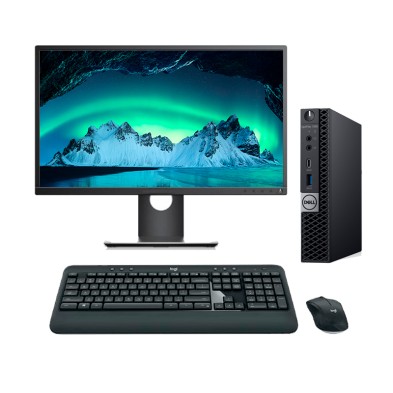 DELL Optiplex 7060 Mini PC Core i7 8700 3.2 GHz LCD 24" | 16 GB | 500 NVMe | Tec. y raton inalambrico| DP | Adaptador VGA