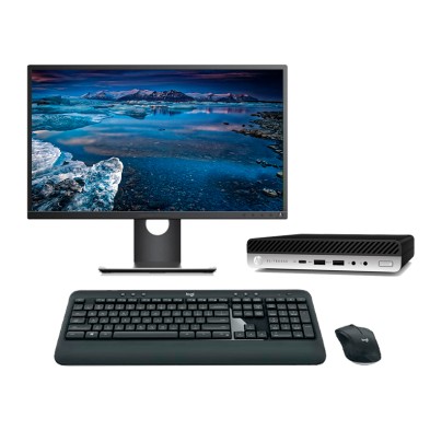 HP EliteDesk 800 G4 Mini PC Core i7 8700T 2.4 GHz | LCD 23" | 16 GB | 256 NVMe | TEC. Y RATÓN INALÁMBRICO| DP