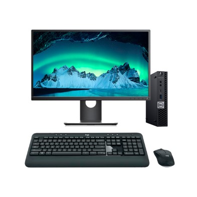 Dell Optiplex 5070 Mini PC Core i5 9500T 2.2 GHz | LCD 24" | 16 GB | 256 NVMe | Tec. y ratón inalámbrico | DP | Adaptador VGA