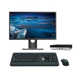 Ordenador reacondicionado HP 800 G5 Mini PC Core i7 9700 con teclado y monitor.