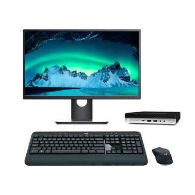 HP EliteDesk 800 G5 Mini PC Core i5 9500T | LCD 24" | 16GB | 256NVMe | WIFI | TEC. Y RATÓN INALAM. | WIN 11 | DP