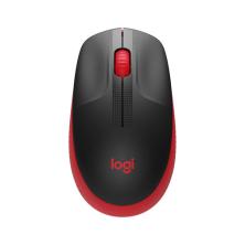 Logitech M190 | Ratón inalámbrico óptico 1000 DPI negro/rojo