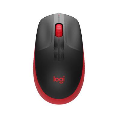 Logitech M190 | Ratón inalámbrico óptico 1000 DPI negro/rojo