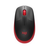 Ratón inalámbrico Logitech M190 óptico negro y rojo