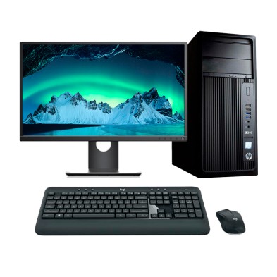 HP Workstation Z240 Xeon E3-1230 v5 3.4 GHz LCD 24" | 16 GB | 240 SSD | WIN 10 | DP | LECTOR | Adaptador VGA