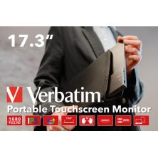 Verbatim 49593 pantalla para PC 43,9 cm (17.3") 1920 x 1080 Pixeles Full HD Pantalla táctil Negro