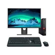 Lenovo ThinkCentre M910Q Mini PC Core I7 7700T | LCD24" | 16 GB | 256 NVMe | TEC. Y RATÓN INALAMBRICO | HDMI | DP | AdaptadorVGA