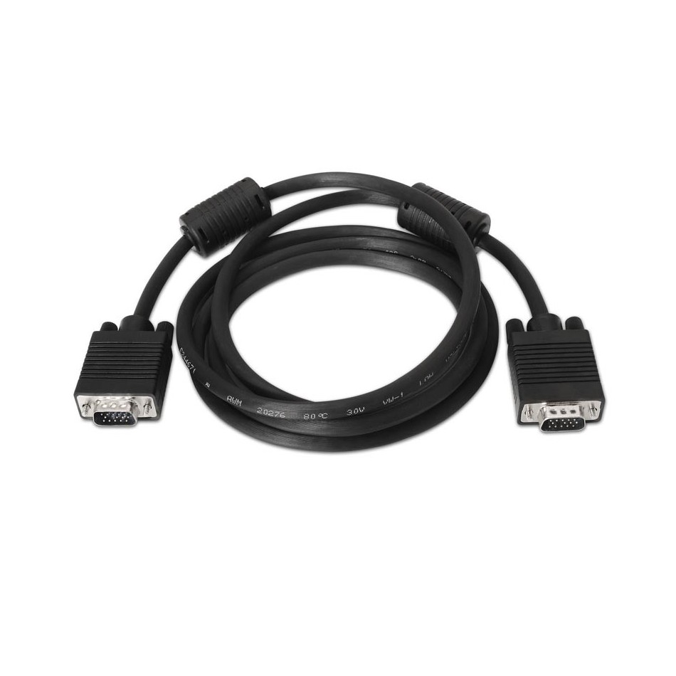 Cable SVGA con ferrita, HDB15/M-HDB15/M, negro, 1.0m