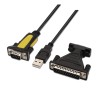 Conversor USB a Serie, tipo A/M-RS232 DB9/M DB25/M, negro, 1,8m