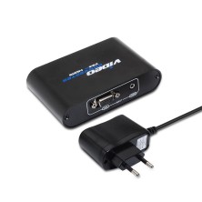 Conversor SVGA+audio a HDMI con alimentación, SVGA/H+Jack 3.5/H-HDMI A/H, negro