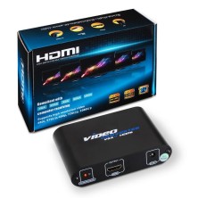 Conversor SVGA+audio a HDMI con alimentación, SVGA/H+Jack 3.5/H-HDMI A/H, negro