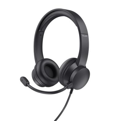 AURICULARES TRUST AYDA | MICRÓFONO BOOM | ALÁMBRICO | NEGRO