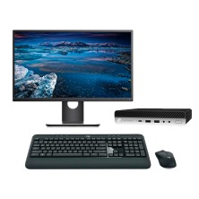 HP EliteDesk 800 G3 Mini PC Core i5 7500T | LCD | 16GB | 256NVMe | WIFI | TEC. Y RATÓN INALAM. | WIN 10 | DP | Adaptador VGA