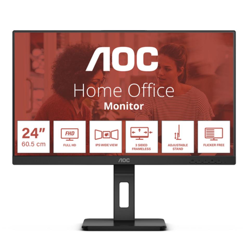 AOC E3 24E3QAF LED display 60,5 cm (23.8") 1920 x 1080 Pixeles Full HD LCD Negro