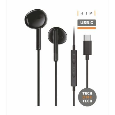 AURICULARES TECH ONE TECH EARTECH TEC1302 | CON MICRÓFONO | USB TIPO-C | NEGROS