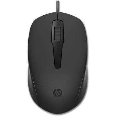 RATÓN HP 150 | BÁSICO | ÓPTICO | 1600 DPI | CON CABLE | AMBIDIESTRO | NEGRO