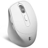 Ratón Subblim Comfort Ergo Dual blanco, vista lateral con apoyo para el pulgar