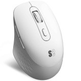 Ratón ergonómico Subblim Curve Ergo Dual blanco, vista lateral con apoyo para el pulgar