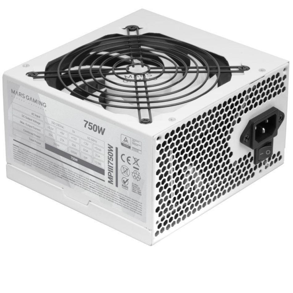 Fuente de Alimentación Mars Gaming MPIII750W con ventilador de 12cm
