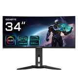 GIGABYTE Monitor de juegos curvo OLED WQHD MO34WQC2 de 34” - 3440x1440 (WQHD), 240Hz, 0.03ms, KVM, 250 cd/m², FreeSync Premium P