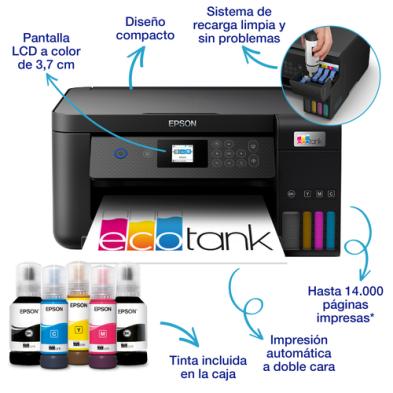 IMPRESORA EPSON ECOTANK ET-2850 | INYECCIÓN DE TINTA | A4 | WIFI | NEGRO