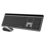 Kit NGS Eclipse: teclado y ratón inalámbricos recargables sobre fondo blanco
