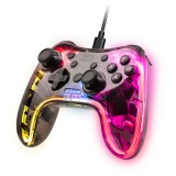 Mars Gaming MGP-C, Gamepad Profesional Neón RGB, Vibración Háptica Dual, Joysticks Analógicos, Mando para PC, Switch, PS3, Raspb