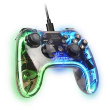 Mars Gaming MGP-C, Gamepad Profesional Neón RGB, Vibración Háptica Dual, Joysticks Analógicos, Mando para PC, Switch, PS3, Raspb
