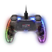 Mars Gaming MGP-C, Gamepad Profesional Neón RGB, Vibración Háptica Dual, Joysticks Analógicos, Mando para PC, Switch, PS3, Raspb