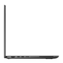 Perfil del Dell Latitude 7310 abierto, mostrando el grosor del chasis y los puertos izquierdos