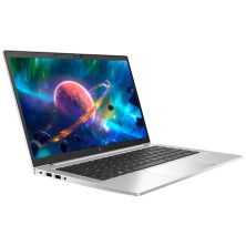 HP EliteBook 830 G7 reacondicionado, perspectiva lateral izquierda con puertos USB 3.2 y lector de tarjetas