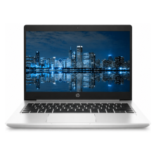 HP ProBook 430 G6 reacondicionado, vista frontal en ángulo con pantalla encendida