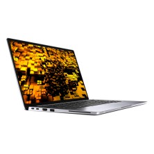 Dell Latitude 7400 reacondicionado, perspectiva lateral con pantalla encendida