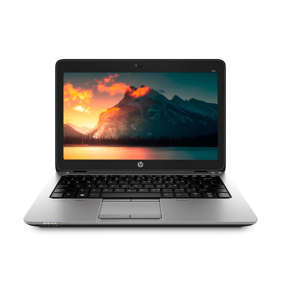 HP EliteBook 820 G1 reacondicionado, vista frontal con pantalla encendida