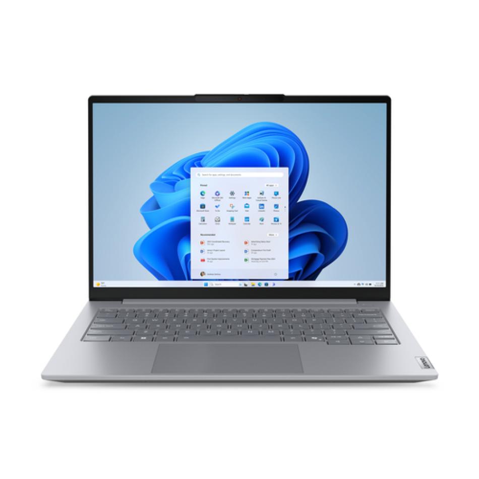 Portátil Lenovo ThinkBook 14 G8 gris con Intel Core Ultra 5 135H, 16 GB de RAM y SSD NVMe de 512 GB, vista frontal