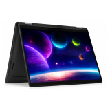 Dell Latitude 7310 en modo tienda de campaña, con la pantalla encendida