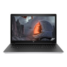 HP ProBook 470 G5 abierto de frente, con un fondo naranja intenso en pantalla