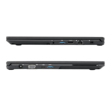 Perfil del Fujitsu LifeBook U749 cerrado, puertos visibles