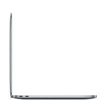 Lateral del Apple MacBook Pro cerrado, puertos Thunderbolt visibles