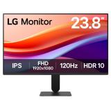 Monitor LG 24U411A-B de 23,8 pulgadas con panel IPS y diseño sin marcos, de frente sobre su peana