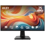 Monitor MSI PRO MP251 de 24,5 pulgadas con panel IPS sin marcos y altavoces, de frente sobre su peana