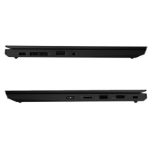 Perfil opuesto del Lenovo ThinkPad L13 cerrado, con los puertos de conexión visibles