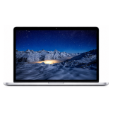 Apple MacBook Pro A1502 reacondicionado, vista frontal con la pantalla Retina encendida mostrando montañas nevadas