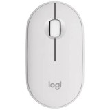 Ratón Bluetooth Logitech Pebble 2 M350s blanco, vista superior redondeada